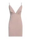 Elisabetta Franchi Woman Mini Dress Light Pink Size 8 Viscose, Elastane, Polyester In Beige