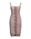 Elisabetta Franchi Woman Mini Dress Light Brown Size 6 Cotton, Elastane, Acrylic, Polyamide, Mohair In Beige