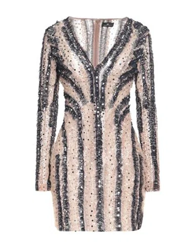Elisabetta Franchi Woman Mini Dress Light Brown Size 6 Polyamide, Silk In Beige