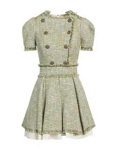 Elisabetta Franchi Woman Mini Dress Light Green Size 2 Cotton, Acrylic, Polyester, Elastane