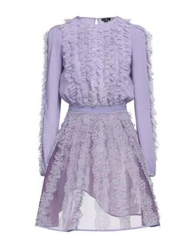 Elisabetta Franchi Woman Mini Dress Mauve Size 6 Polyester, Polyamide In Purple