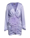 Elisabetta Franchi Woman Mini Dress Lilac Size 4 Silk, Polyester In Purple