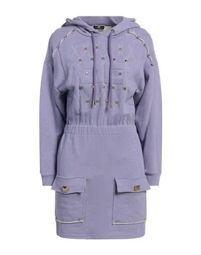 Elisabetta Franchi Woman Mini Dress Lilac Size 6 Cotton In Purple