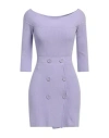 Elisabetta Franchi Woman Mini Dress Lilac Size 8 Viscose, Acrylic, Polyester, Elastane In Purple