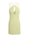 Elisabetta Franchi Cut-out Crepe Mini Dress In Green