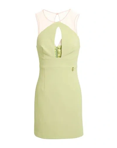ELISABETTA FRANCHI ELISABETTA FRANCHI WOMAN MINI DRESS LIME GREEN SIZE 2 POLYESTER, ELASTANE