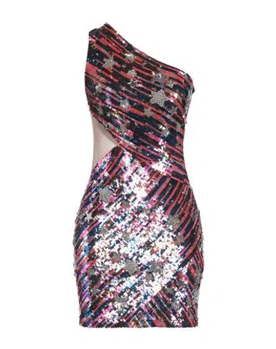 ELISABETTA FRANCHI ELISABETTA FRANCHI WOMAN MINI DRESS MAGENTA SIZE 8 POLYAMIDE, GLASS, PLASTIC