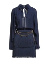 Elisabetta Franchi Woman Mini Dress Midnight Blue Size 8 Viscose, Elastane, Acetate, Polyester