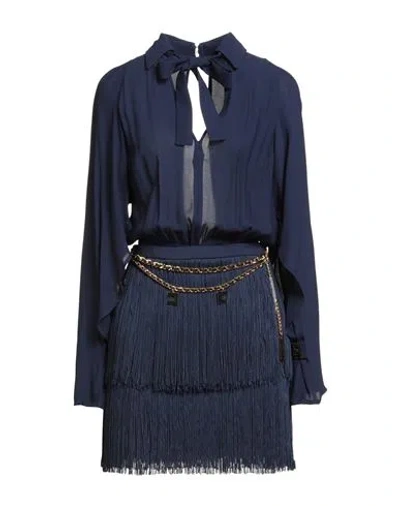 Elisabetta Franchi Woman Mini Dress Midnight Blue Size 8 Viscose, Elastane, Acetate, Polyester