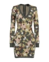 Elisabetta Franchi Woman Mini Dress Military Green Size 4 Polyamide, Wool, Acrylic