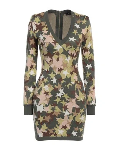 Elisabetta Franchi Woman Mini Dress Military Green Size 4 Polyamide, Wool, Acrylic