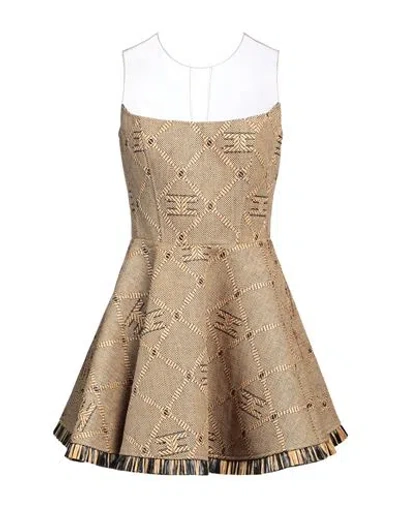 Elisabetta Franchi Woman Mini Dress Ocher Size 8 Polyamide In Yellow