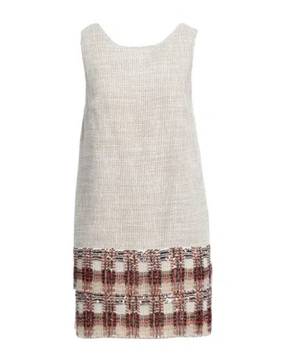 Elisabetta Franchi Woman Mini Dress Off White Size 4 Cotton, Acrylic, Polyester, Glass, Plastic