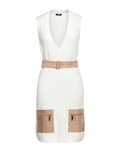 Elisabetta Franchi Woman Mini Dress Off White Size 4 Viscose, Acrylic, Polyester, Elastane