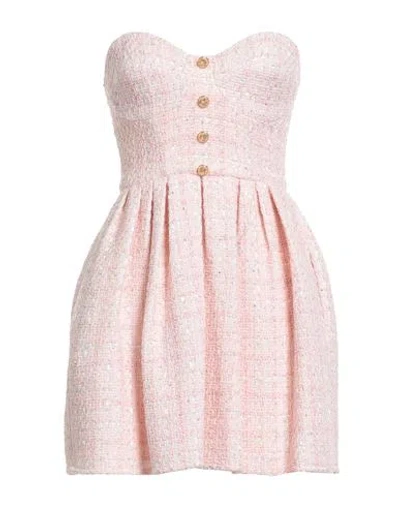Elisabetta Franchi Woman Mini Dress Pink Size 8 Cotton, Acrylic, Polyester, Synthetic Fibers, Metall