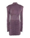 Elisabetta Franchi Woman Mini Dress Plum Size 6 Cupro, Elastane In Purple