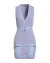Elisabetta Franchi Woman Mini Dress Purple Size 2 Viscose, Acrylic, Polyester, Elastane In Blue