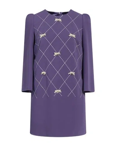 Elisabetta Franchi Woman Mini Dress Purple Size 4 Polyester, Elastane