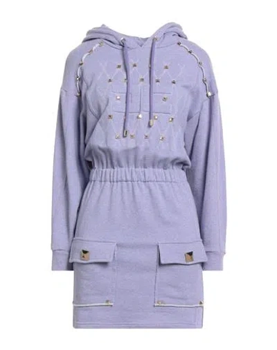 ELISABETTA FRANCHI ELISABETTA FRANCHI WOMAN MINI DRESS PURPLE SIZE 6 COTTON