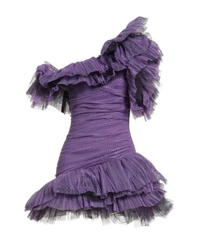 Elisabetta Franchi Woman Mini Dress Purple Size 6 Polyester, Polyamide, Elastane In Purple
