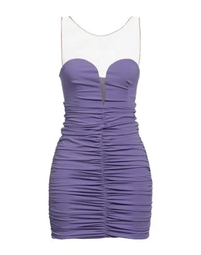 Elisabetta Franchi Woman Mini Dress Purple Size 8 Polyamide, Elastane