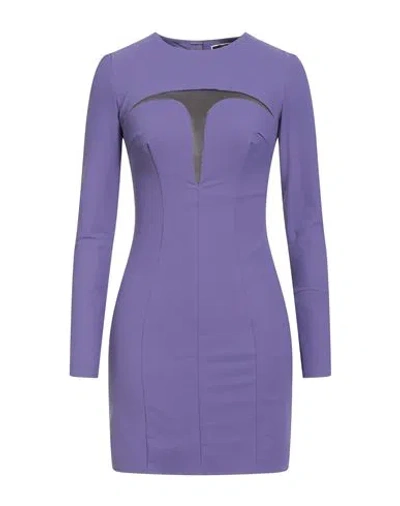 ELISABETTA FRANCHI ELISABETTA FRANCHI WOMAN MINI DRESS PURPLE SIZE 8 POLYAMIDE, ELASTANE