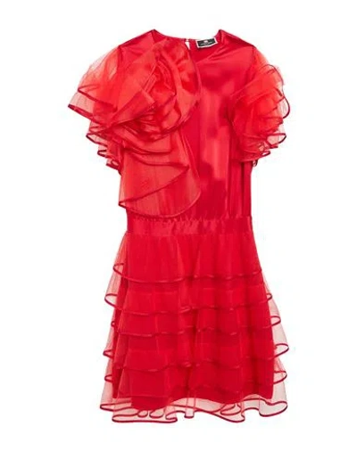 Elisabetta Franchi Woman Mini Dress Red Size 2 Silk, Polyamide