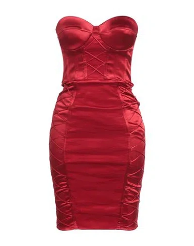 Elisabetta Franchi Woman Mini Dress Red Size 4 Acetate, Polyamide, Elastane