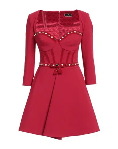 Elisabetta Franchi Woman Mini Dress Red Size 4 Polyester, Elastane In Red