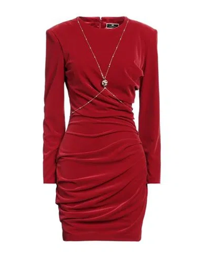 Elisabetta Franchi Woman Mini Dress Red Size 6 Polyester, Elastane