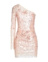 Elisabetta Franchi Woman Mini Dress Salmon Pink Size 8 Polyamide, Glass, Viscose