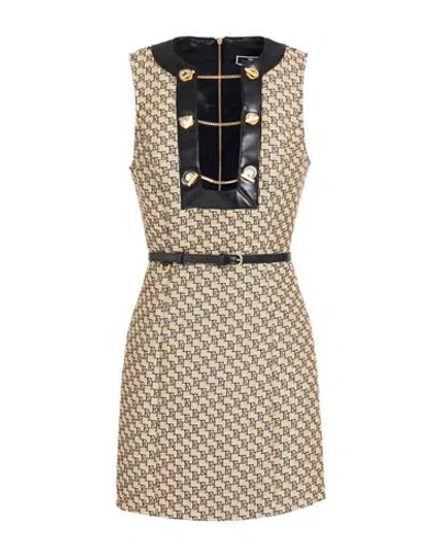 Elisabetta Franchi Woman Mini Dress Sand Size 10 Polyester, Polyamide, Polyurethane Coated In Neutral