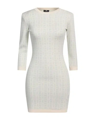 Elisabetta Franchi Monogram-jacquard Open-back Dress In Blue