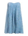 Elisabetta Franchi Woman Mini Dress Sky Blue Size 10 Polyester, Elastane, Viscose, Silk In Blue