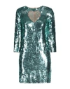 Elisabetta Franchi Woman Mini Dress Turquoise Size 2 Polyamide, Plastic, Synthetic Stone In Blue