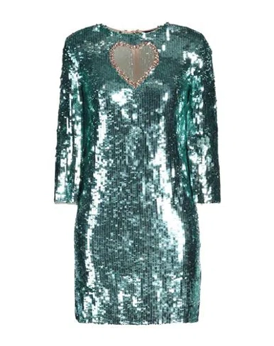 Elisabetta Franchi Woman Mini Dress Turquoise Size 2 Polyamide, Plastic, Synthetic Stone In Blue