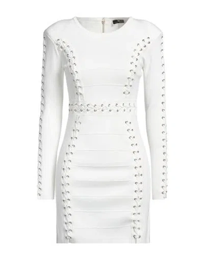 Elisabetta Franchi Woman Mini Dress White Size 8 Viscose, Polyamide, Polyester, Metal In White