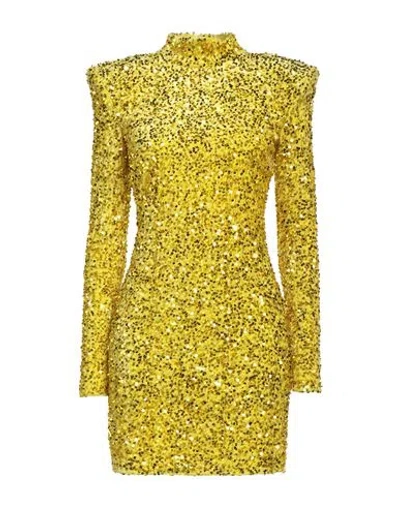 Elisabetta Franchi Woman Mini Dress Yellow Size 6 Polyester