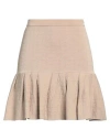 Elisabetta Franchi Woman Mini Skirt Beige Size 6 Viscose, Polyamide, Polyester In Beige