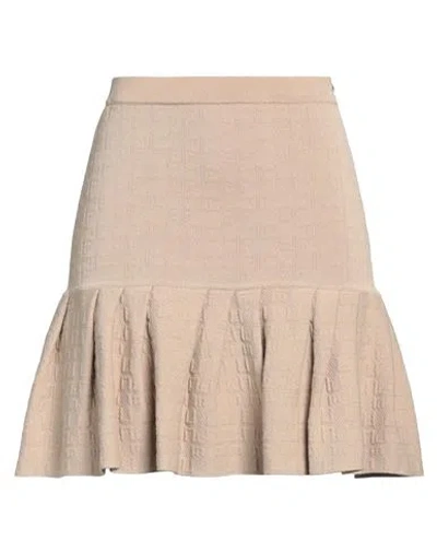 Elisabetta Franchi Woman Mini Skirt Beige Size 6 Viscose, Polyamide, Polyester