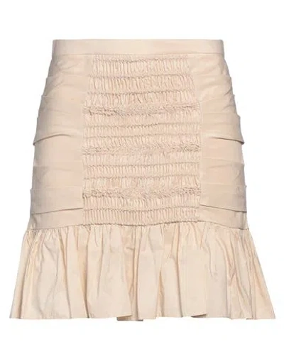 Elisabetta Franchi Woman Mini Skirt Beige Size 8 Polyester