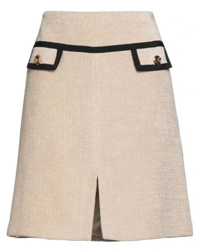Elisabetta Franchi Woman Mini Skirt Beige Size 8 Synthetic Fibers, Viscose, Acrylic, Cotton, Wool In Sand