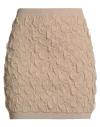 Elisabetta Franchi Woman Mini Skirt Beige Size 8 Viscose, Polyamide, Cotton, Elastane In Brown