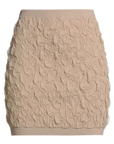 Elisabetta Franchi Woman Mini Skirt Beige Size 8 Viscose, Polyamide, Cotton, Elastane In Brown