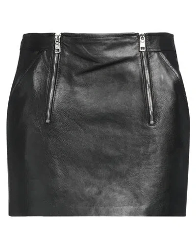 Elisabetta Franchi Woman Mini Skirt Black Size 10 Ovine Leather