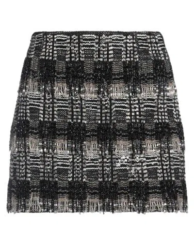Elisabetta Franchi Woman Mini Skirt Black Size 2 Cotton, Acrylic, Polyester, Glass, Plastic