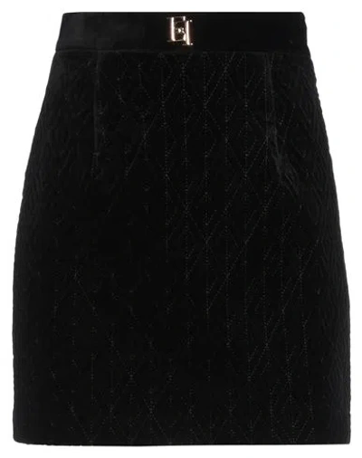 Elisabetta Franchi Woman Mini Skirt Black Size 6 Cotton, Elastane