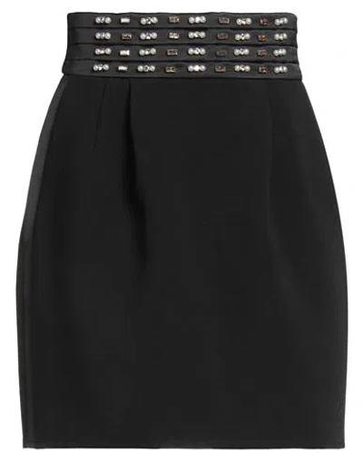 Elisabetta Franchi Woman Mini Skirt Black Size 2 Polyester, Elastane, Glass, Metal