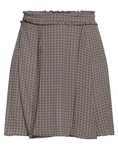 Elisabetta Franchi Woman Mini Skirt Black Size 4 Viscose In Brown