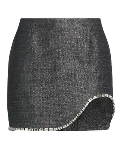 Elisabetta Franchi Woman Mini Skirt Black Size 6 Acrylic, Polyester, Wool, Viscose, Cotton In Multi